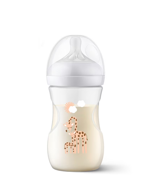 Tetero Biberón Natural 9oz/260ml Decorado Jirafa AVENT