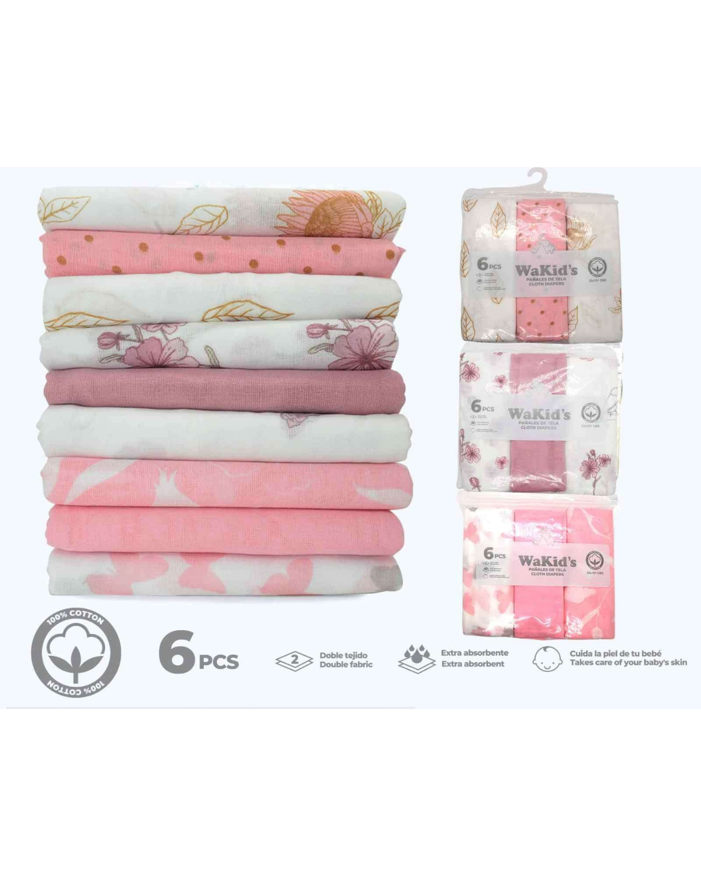 PAÑALES DE BEBE NIÑA WAKIDS A-77566