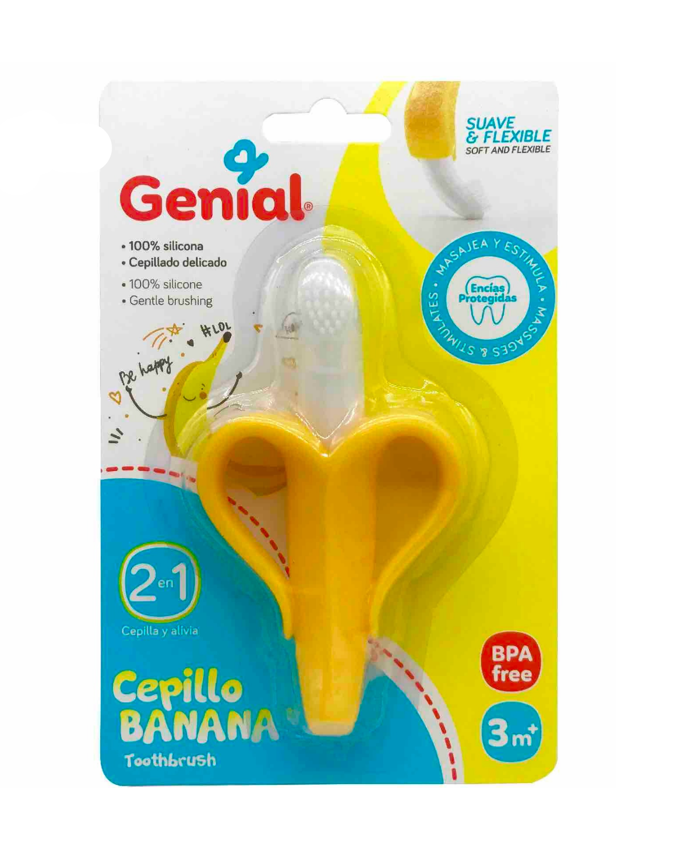 CEPILLO DE DIENTES 2 EN 1 BANANA